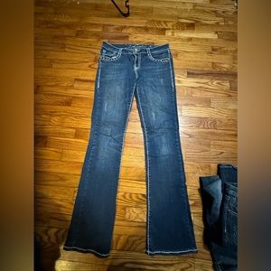L.A Idol size 9 jeweled bootcut extra long jeans